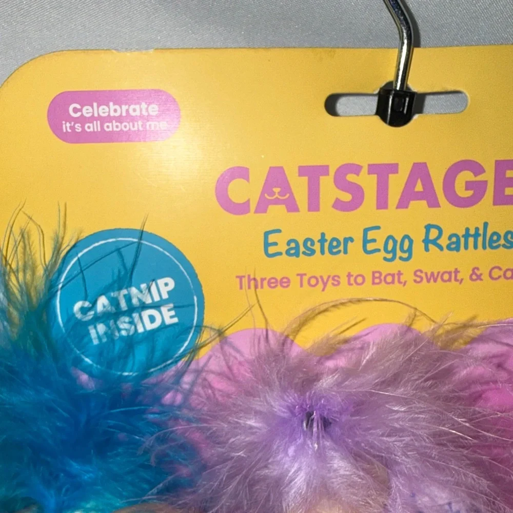 Catstages Colorful Easter Egg Rattles with Catnip Set of 3 Cat Toys